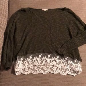 Dark green cropped sweater